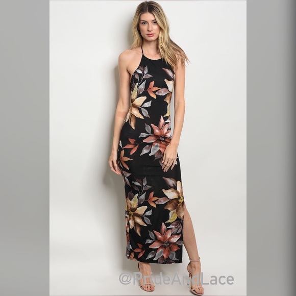 Dresses & Skirts - LAST 1 ☀️Black Floral Maxi Dress☀️